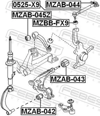 FEBEST Mounting, control/trailing arm (MZAB-044)