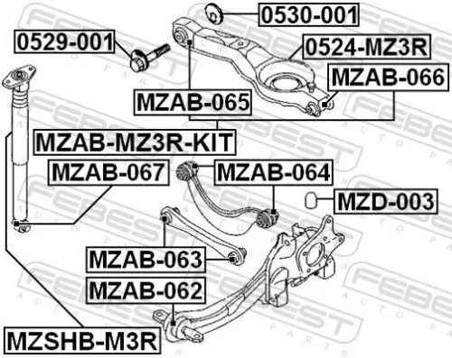 FEBEST Mounting, control/trailing arm (MZAB-066)