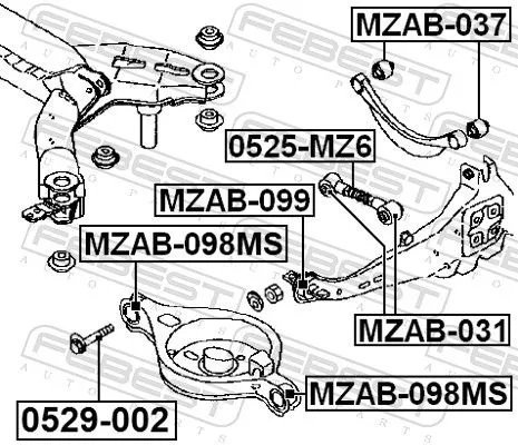 FEBEST Mounting, control/trailing arm (MZAB-099)