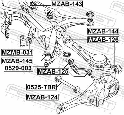 FEBEST Mounting, control/trailing arm (MZAB-125)