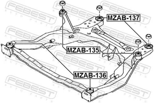 FEBEST Bushing, axle beam (MZAB-136)