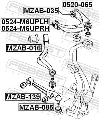 FEBEST Mounting, control/trailing arm (MZAB-139)