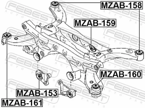 FEBEST Bushing, axle beam (MZAB-158)