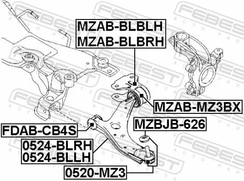 FEBEST Mounting, control/trailing arm (MZAB-BLBLH)