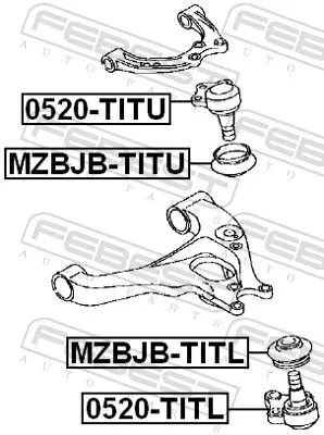 FEBEST Repair kit, supporting/ball joint (MZBJB-TITL)