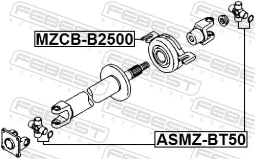 FEBEST Bearing, propshaft centre bearing (MZCB-B2500)
