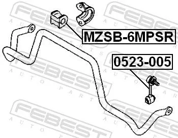 FEBEST Mounting, stabiliser bar (MZSB-6MPSR)