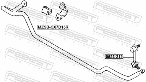 FEBEST Mounting, stabiliser bar (MZSB-CX7D15R)