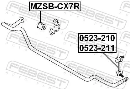 FEBEST Mounting, stabiliser bar (MZSB-CX7R)