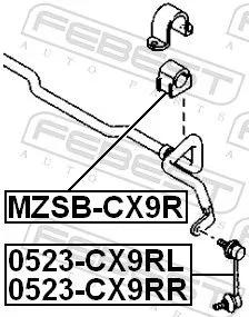 FEBEST Mounting, stabiliser bar (MZSB-CX9R)