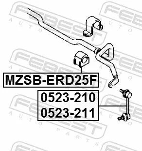 FEBEST Mounting, stabiliser bar (MZSB-ERD25F)