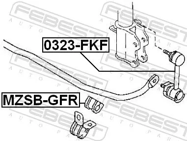 FEBEST Mounting, stabiliser bar (MZSB-GFR)