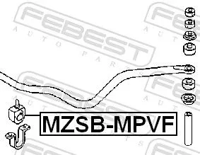 FEBEST Mounting, stabiliser bar (MZSB-MPVF)