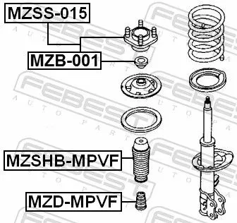 FEBEST Repair Kit, suspension strut support mount (MZSS-015)