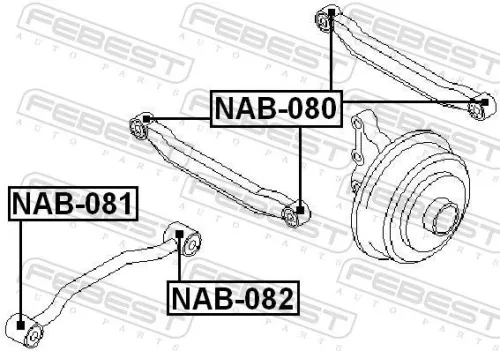 FEBEST Mounting, control/trailing arm (NAB-081)