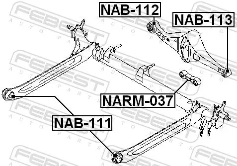 FEBEST Bushing, axle beam (NAB-111)