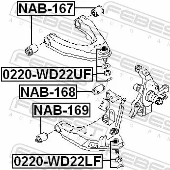 FEBEST Mounting, control/trailing arm (NAB-169)