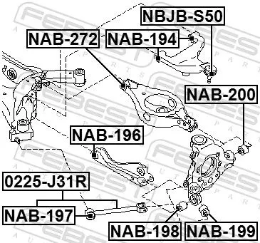 FEBEST Mounting, control/trailing arm (NAB-194)