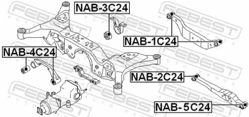 FEBEST Mounting, control/trailing arm (NAB-1C24)