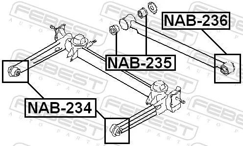 FEBEST Bushing, axle beam (NAB-234)