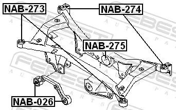 FEBEST Bushing, axle beam (NAB-273)
