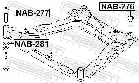 FEBEST Bushing, axle beam (NAB-276)