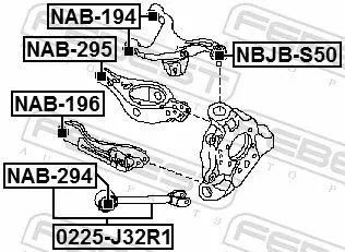 FEBEST Mounting, control/trailing arm (NAB-295)