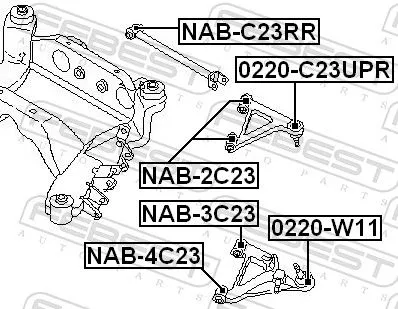 FEBEST Mounting, control/trailing arm (NAB-2C23)