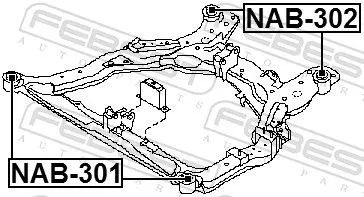 FEBEST Bushing, axle beam (NAB-302)
