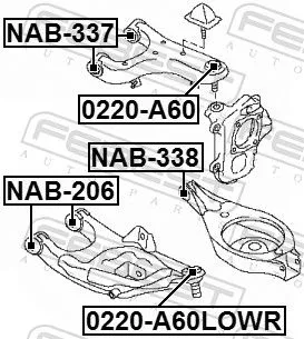FEBEST Mounting, control/trailing arm (NAB-337)