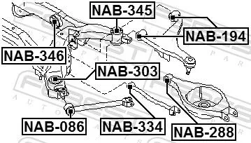 FEBEST Bushing, axle beam (NAB-346)