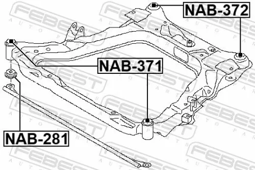 FEBEST Bushing, axle beam (NAB-372)