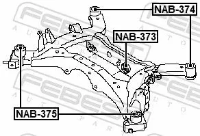 FEBEST Bushing, axle beam (NAB-373)