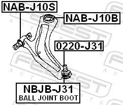 FEBEST Mounting, control/trailing arm (NAB-J10B)