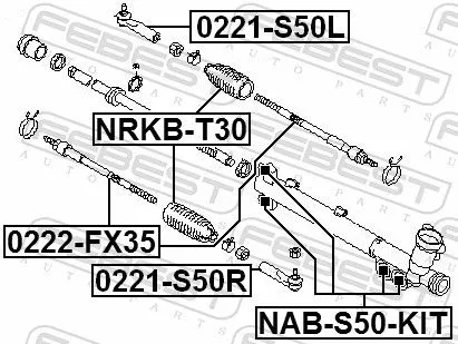 FEBEST Mounting, steering gear (NAB-S50-KIT)