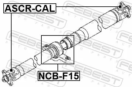 FEBEST Bearing, propshaft centre bearing (NCB-F15)