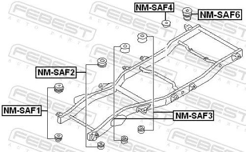 FEBEST Bushing, axle beam (NM-SAF3)