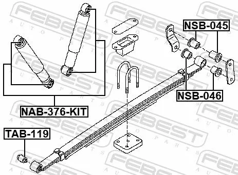 FEBEST Bushing, leaf spring (NSB-045)