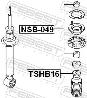 FEBEST Spacer Bush, shock absorber (NSB-049)