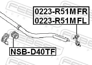 FEBEST Mounting, stabiliser bar (NSB-D40TF)