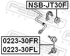 FEBEST Mounting, stabiliser bar (NSB-JT30F)