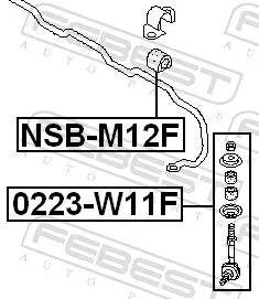 FEBEST Mounting, stabiliser bar (NSB-M12F)