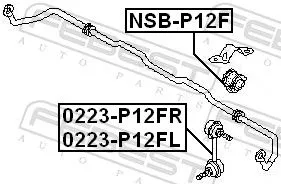 FEBEST Mounting, stabiliser bar (NSB-P12F)