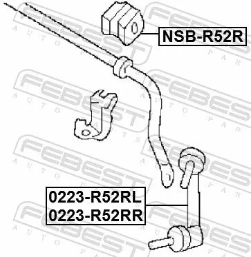 FEBEST Mounting, stabiliser bar (NSB-R52R)