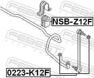 FEBEST Mounting, stabiliser bar (NSB-Z12F)