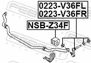 FEBEST Mounting, stabiliser bar (NSB-Z34F)