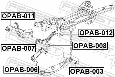 FEBEST Mounting, control/trailing arm (OPAB-012)