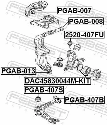 FEBEST Mounting, control/trailing arm (PGAB-008)