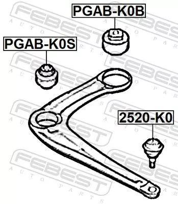 FEBEST Mounting, control/trailing arm (PGAB-K0B)