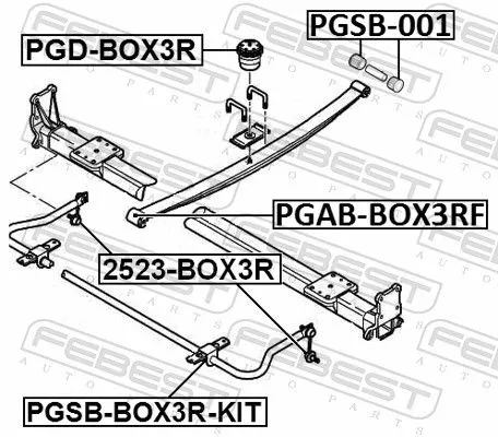 FEBEST Bushing, leaf spring (PGSB-001)